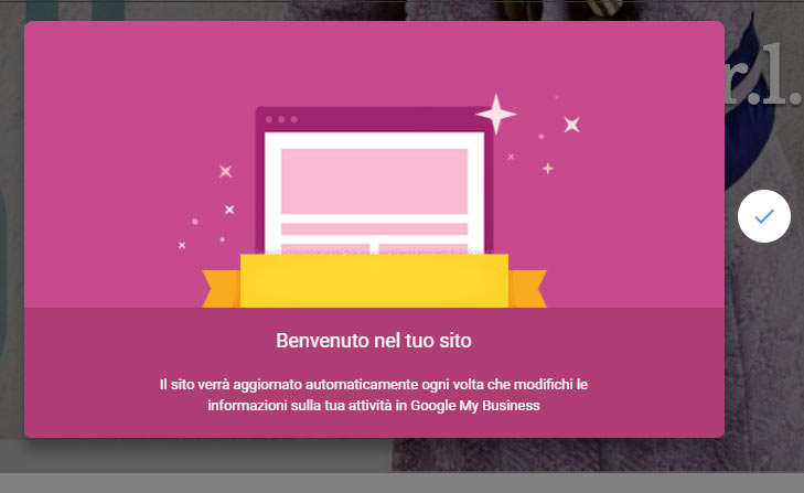 Pagina benvenuto funzione sito web in google my business Pagina benvenuto funzione sito web in google my business