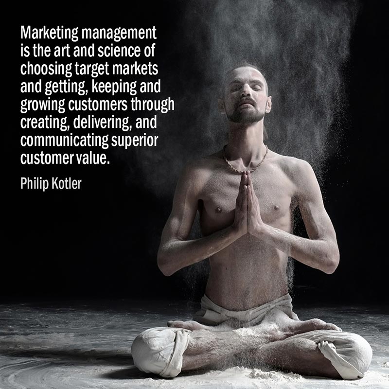 Citazione di Philip Kotler sulla gestione del marketing