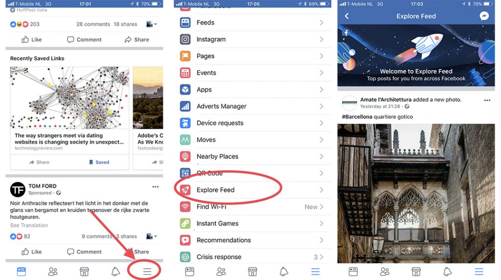 Facebook explore feed mobile