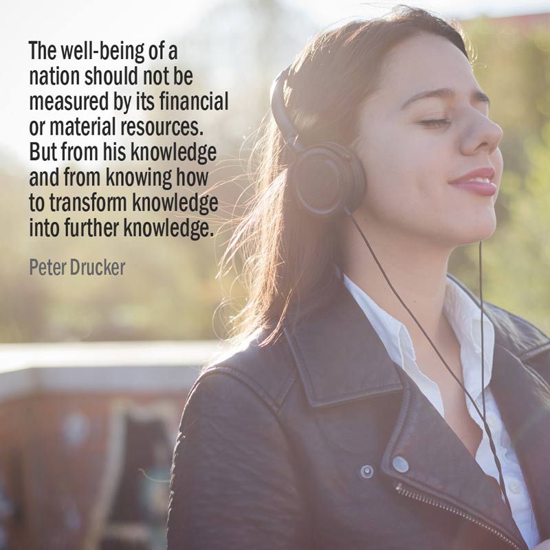 Citazione di Peter Drucker sul benessere di una nazione e le sue risorse