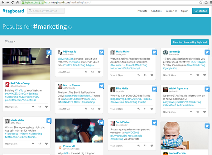 Tagboard Tagboard: è un potente tool di ricerca di hashtag su piattaforme diverse