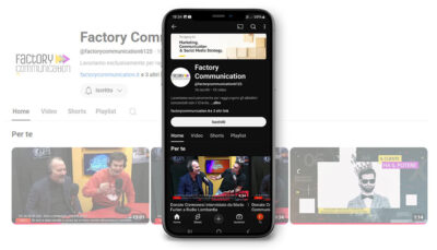 Interfaccia del Canale YouTube di Factory Communication