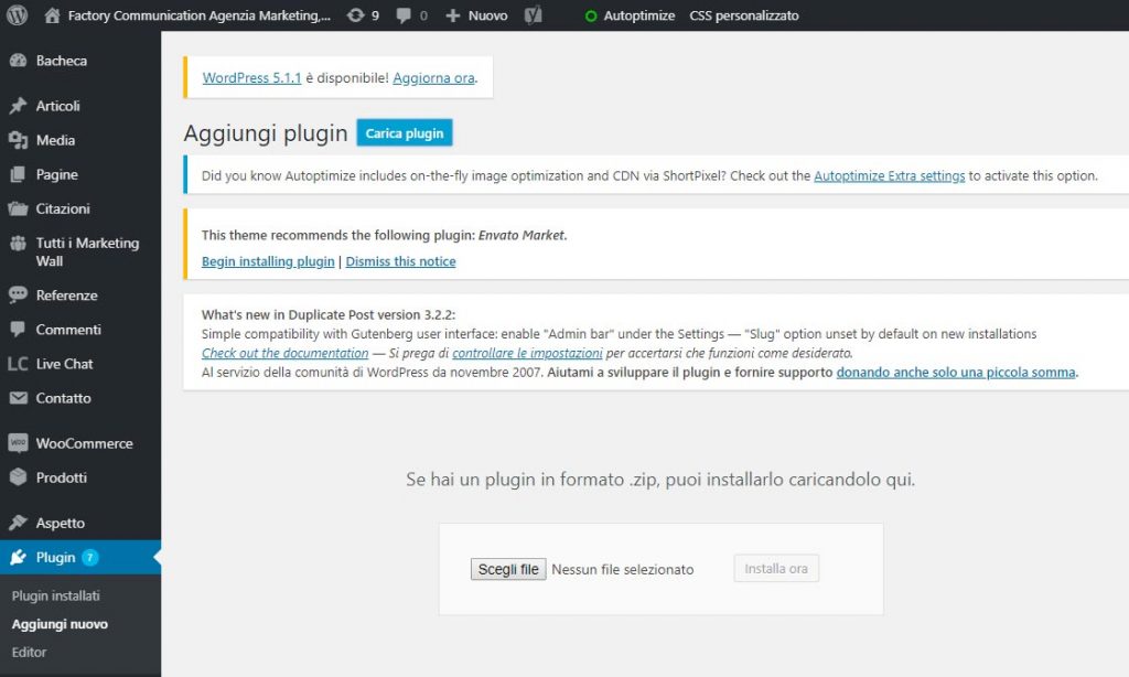 Installare una plugin in wordpress