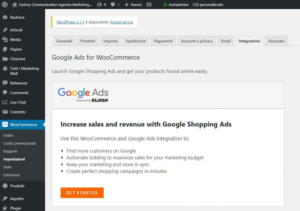 Collegare Google Ads a WooCommerce