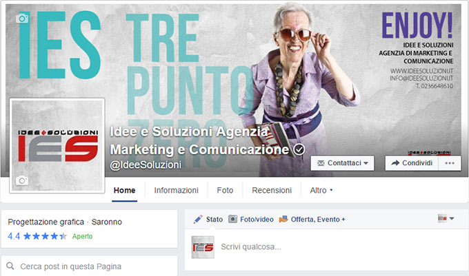 Vecchio layout pagina Facebook
