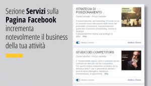 Sezione Servizi sulla Pagina Facebook incrementa notevolmente il business della tua attività