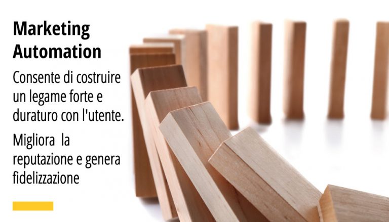 Marketing Automation Consente di costruire un legame forte e duraturo con l'utente. Migliora la reputazione e genera fidelizzazione