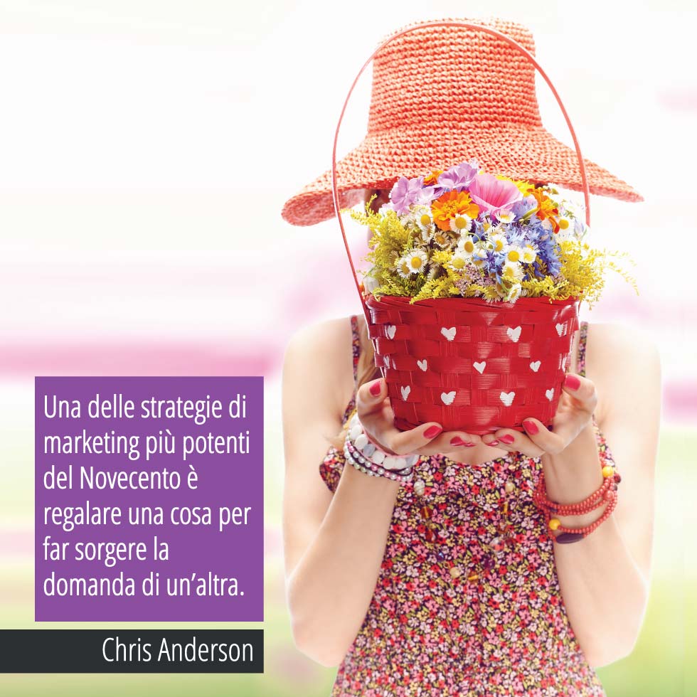 Una delle strategie di marketing più potenti del Novecento è regalare una cosa per far sorgere la domanda di un’altra. Chris Anderson