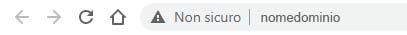 dominio in HTTP non sicuro in quanto non utilizza lo standard HTTPS