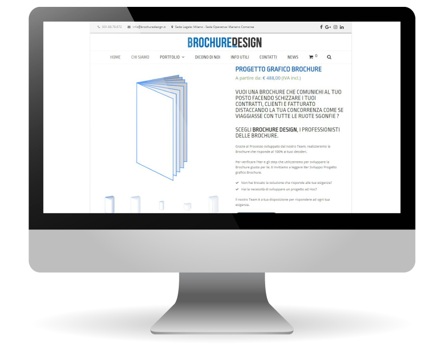 Factory Communication realizzazione di E commerce per Brochure Design