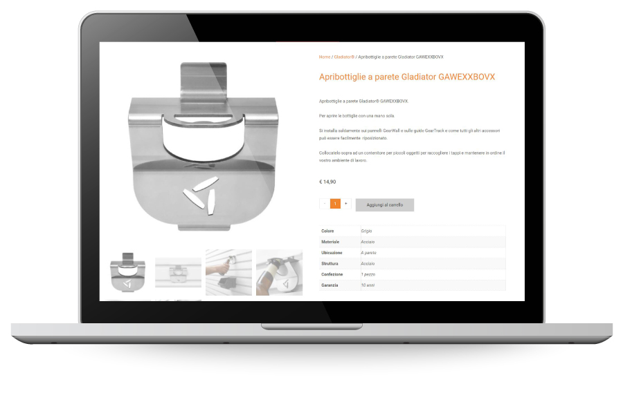 Factory Communication realizzazione di E commerce per Garage Mania prodotto