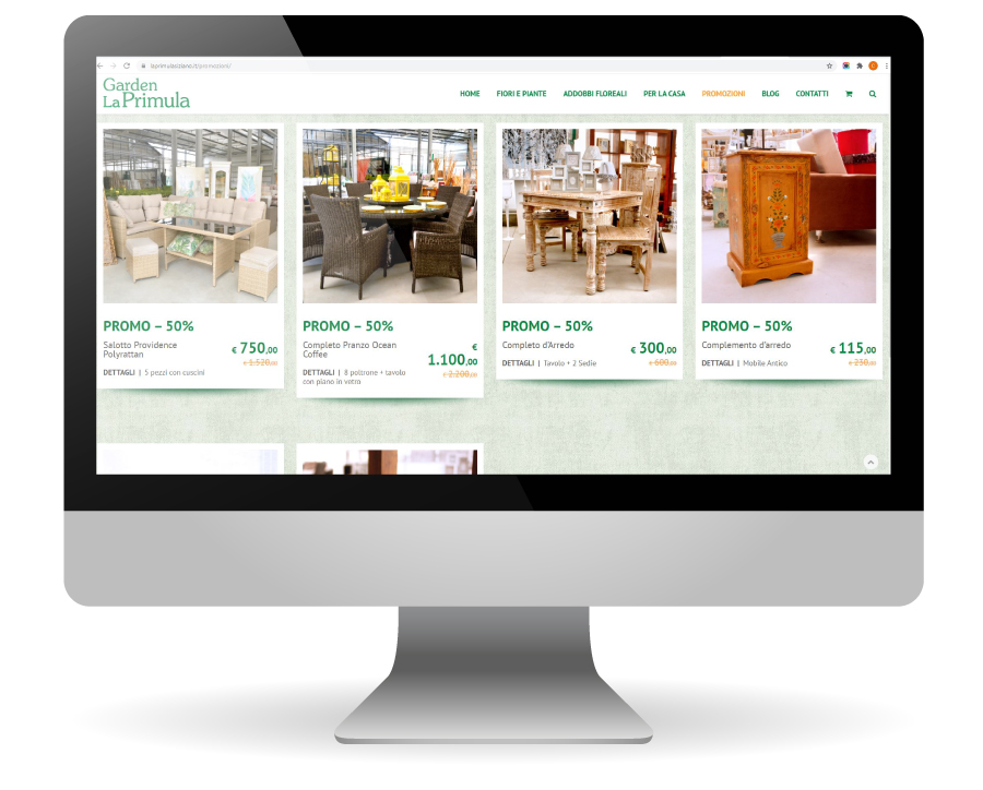 Factory Communication realizzazione di E commerce per Garden La Primula