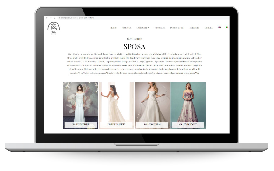 Factory Communication realizzazione di E commerce per Glen Couture Sposa