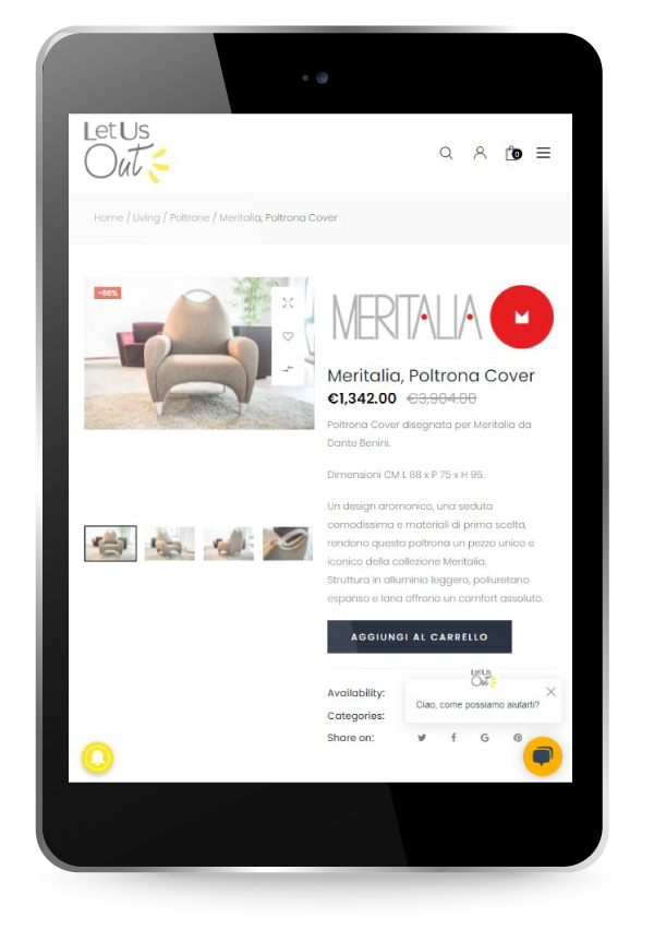 Factory Communication realizzazione di E commerce per Let Us Out