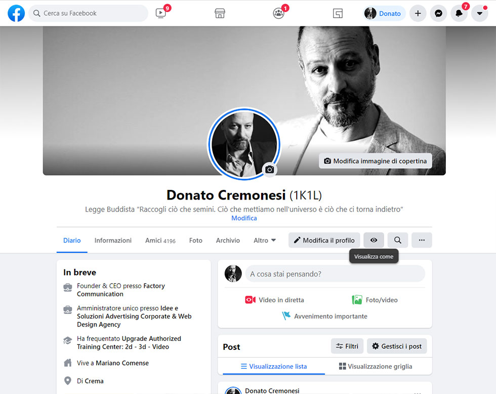 Nuovo layout di Facebook