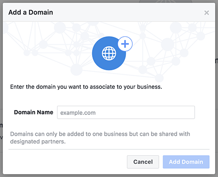 Procedura verifica dominio web in Facebook Business Manager