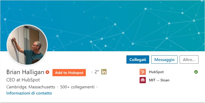 Profilo Linkedin Brian Halligan CEO HubSpot Profilo Linkedin Brian Halligan CEO HubSpot