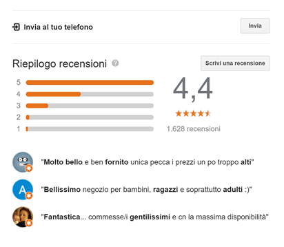 Recensioni Google My Business Disney Store