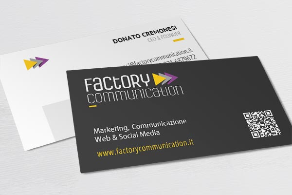 FACTORY COMMUNICATION Mockup Biglietto da visita donato cremonesi con qr code