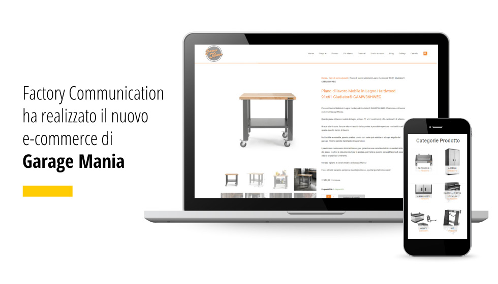 Online il nuovo E-Commerce Garage Mania - Factory Communication