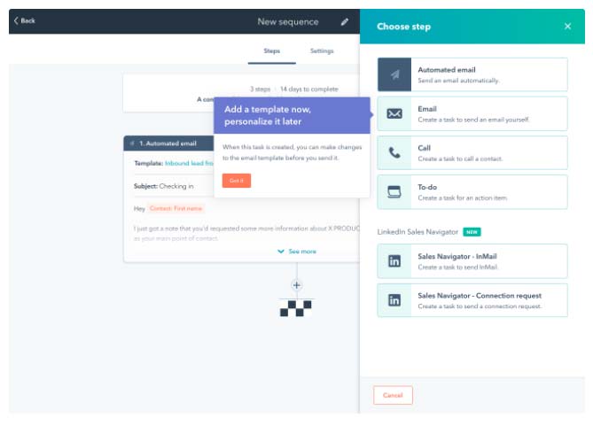 HubSpot Sales Hub Sales Engagement Tools