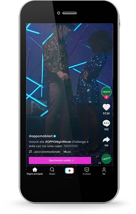 Factory Communication annuncio in-feed di oppo mobile su tiktok ads