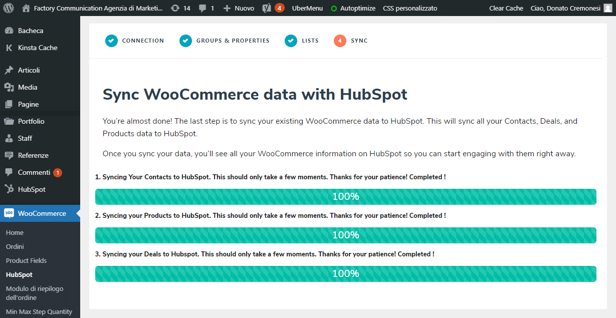 Sincronizzazione di WooCommerce con HubSpot