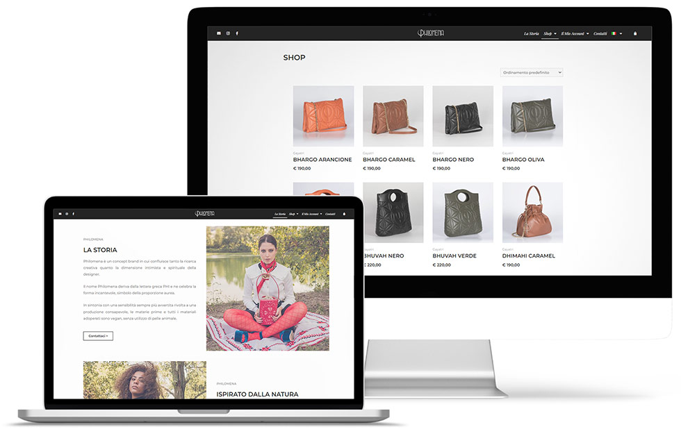 Factory Communication ha realizzato lo shop online di Philomena Bags