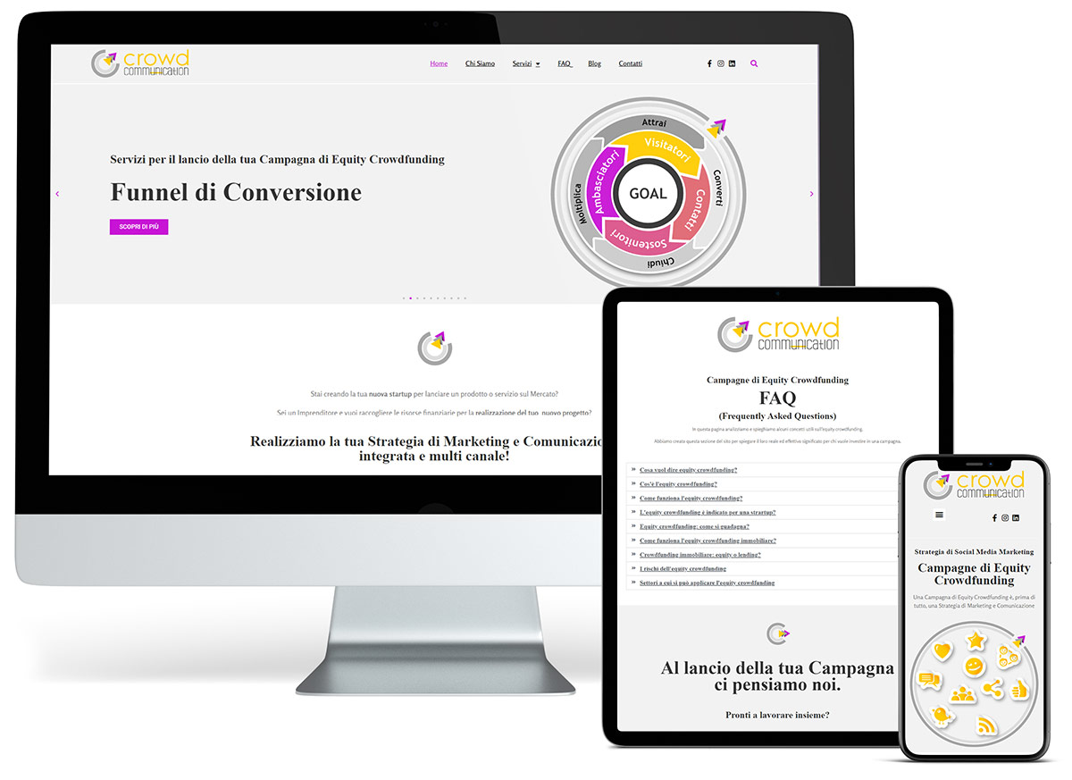 Sito Crowd Communication realizzato da Factory Communication