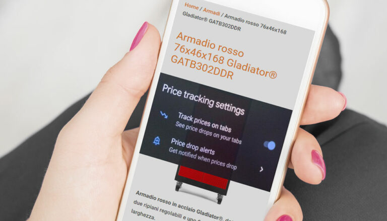Price tracking di Google Chrome relativo il monitoraggio dei prezzi