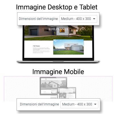 setup immagini per desktop e mobile