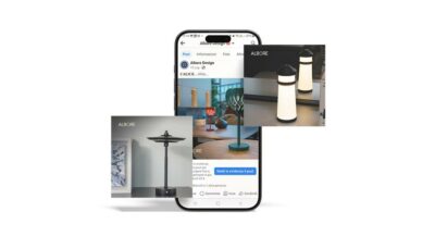 mock up di alcuni post del canale Facebook di Albore Design