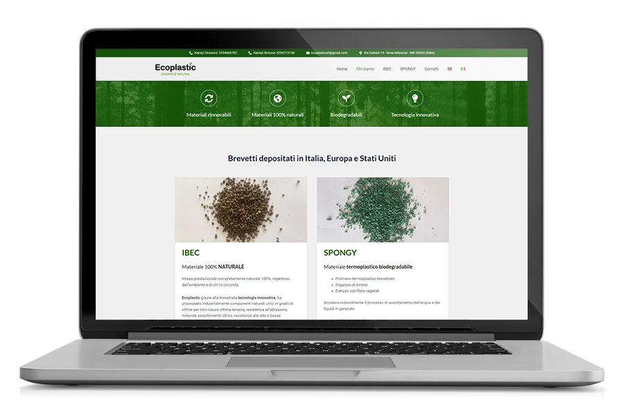 homepage del sito internet di eCoplastic
