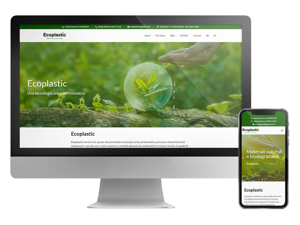 homepage del sito internet di eCoplastic