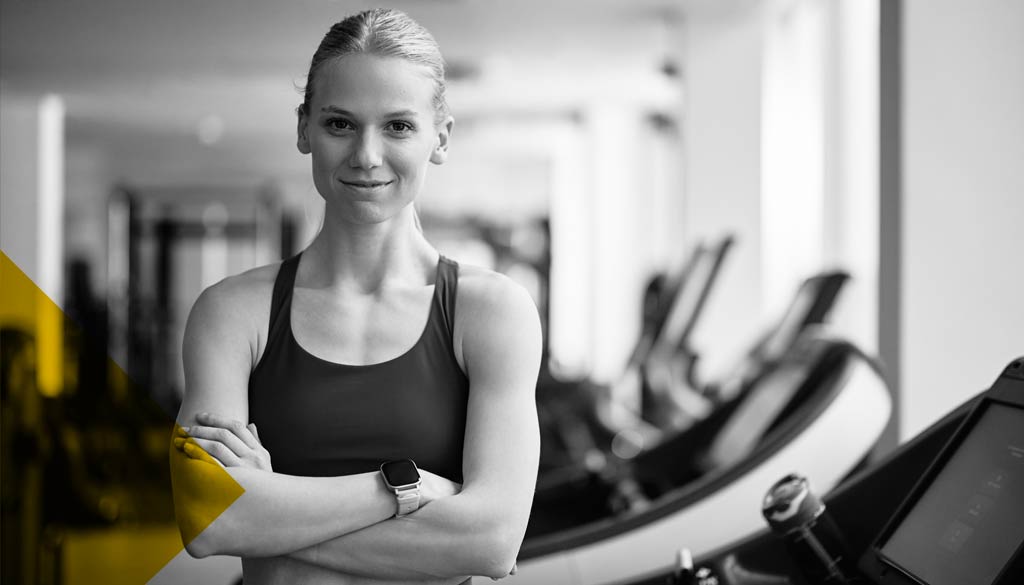 young female athlete in the gym