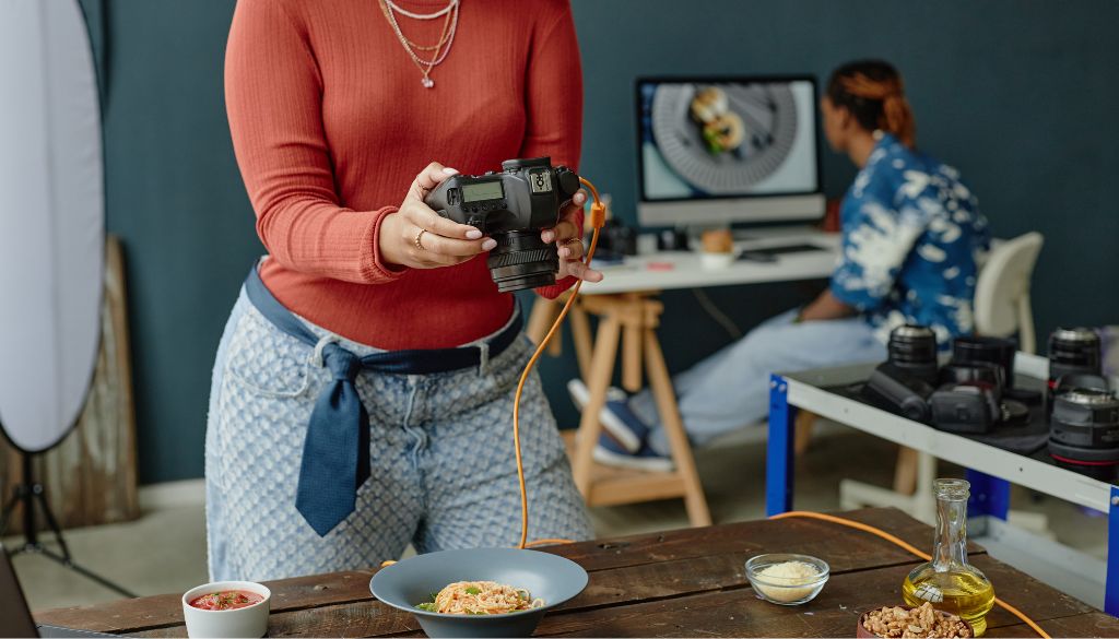 food content creator durante foto shooting