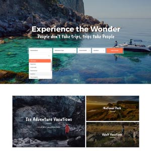 homepage portale turistico per la prenotazione dei viaggi