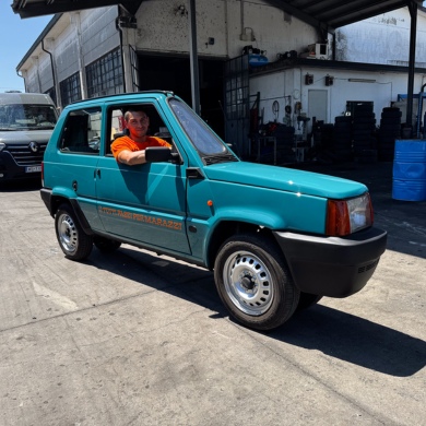 The world's narrowest Panda: an electric, working single-seater, handcrafted in 12 months with 99% original components.