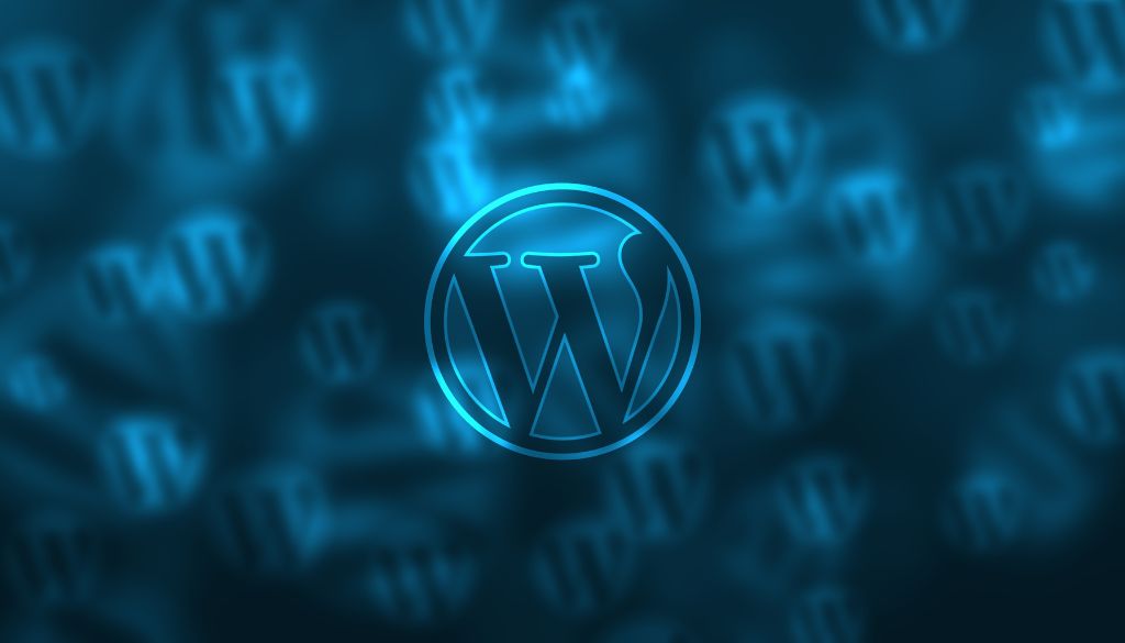 logotipo WordPress su fondo blu