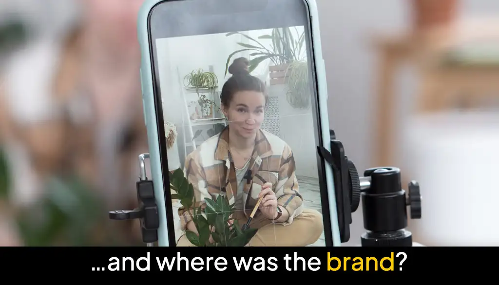 A creator filmed on a smartphone mounted on a tripod, asking where the brand has gone