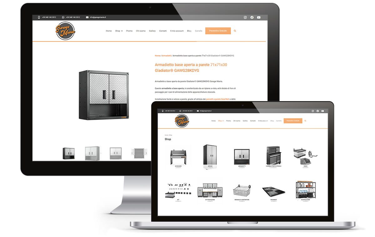 Factory Communication ha realizzato il sito web ecommerce di GarageMania