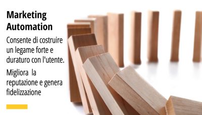 Marketing Automation Consente di costruire un legame forte e duraturo con l'utente. Migliora la reputazione e genera fidelizzazione